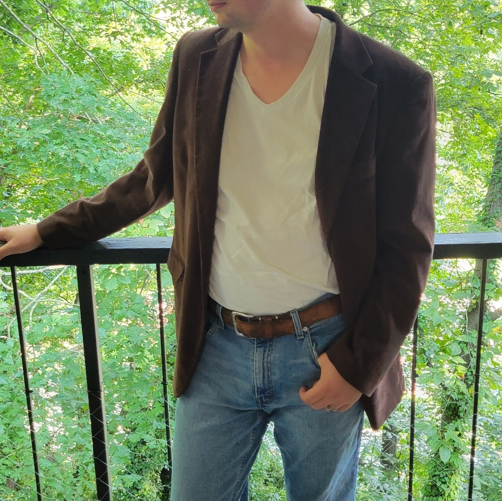 brown corduroy sport coat unique buttons